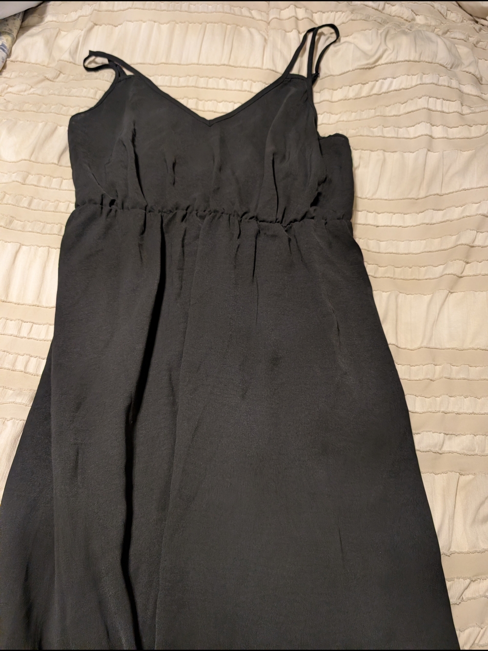 SHEIN Black V-Neck Spaghetti Strap Midi Dress